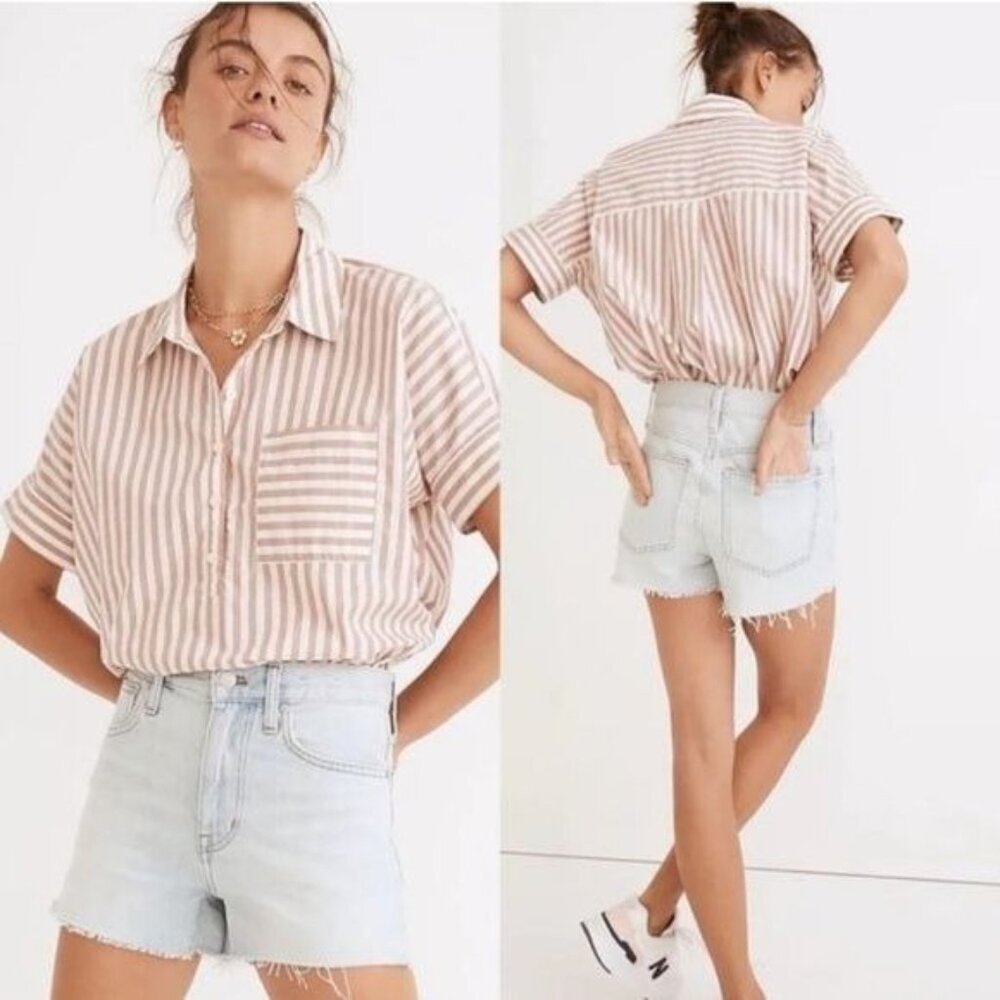 MADEWELL Relaxed Denim Short‎ Size 24 Essen Light Wash style ND178